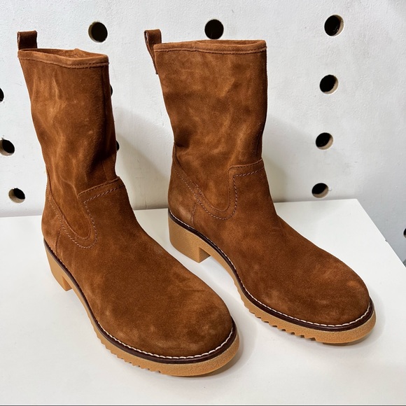 Clarks Shoes - NEW Clark’s Eden Chunky Mid Hi Dark Tan Suede Boots